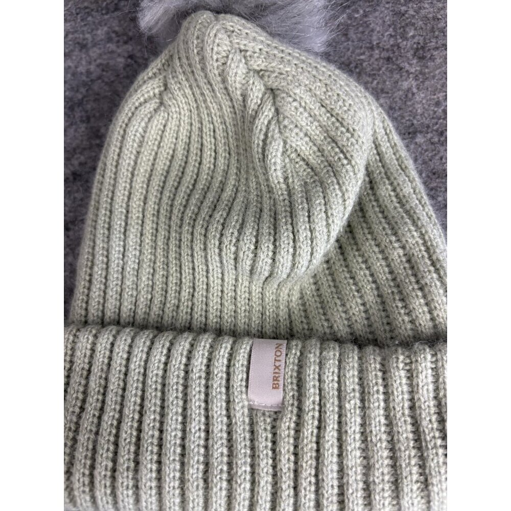 Brixton Hat Beanie Womens One Size Knit Pom Winter Faux Fur Acrylic - Picture 2 of 6